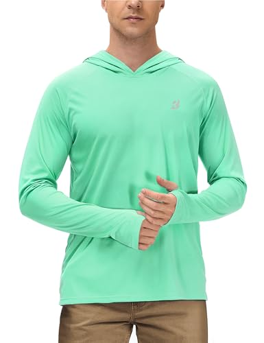 Men's UPF 50+ Sun Hoodie for Fishing Hiking Running - Long Sleeve UV Protection Shirt