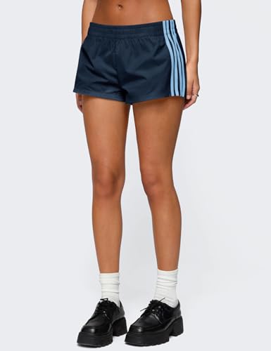 Women's Low Rise Sweat Track Shorts - Micro Y2K UPF 50+ Navy Blue Medium