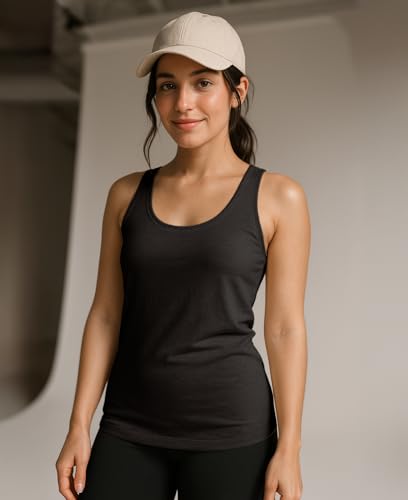 Women's Racerback Tank Tops - 5 Pack X-Large Black - Comfortable & Versatile