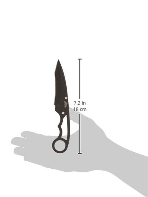 Master USA – Fixed Blade Neck Knife – Black Stainless Steel Blade & Handle, Hard Nylon Fiber Sheath w/ Lanyard, Full Tang Construction, Tactical, EDC, Self Defense- MU-1119BK