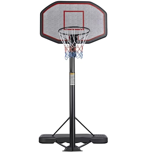 Yaheetech Basketball Hoop Outdoor for Adults Portable Basketball Goal Court 9-12ft Height Adjustable with 43 inch Backboard
