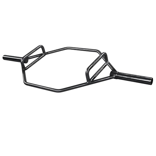 Fitvids Olympic 2-Inch Hex Weight Lifting Trap Bar with Long and Rotating Sleeves, 500-Pound Capacity, Open ?or Close Design, Alloy Steel, ?B?lack