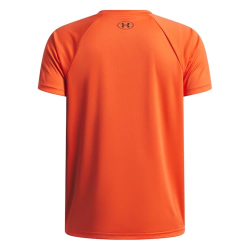 Under Armour Boys' Tech Split Logo T-Shirt Medium Fire Black