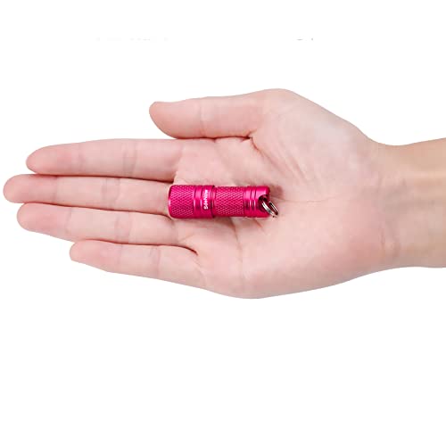 Mini Rechargeable Waterproof Keychain Flashlight - 200 Lumens, Red