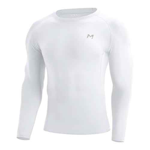 Mens Compression Shirt Long Sleeve Quick Dry Athletic Workout Gym T-Shirt SPF Running Top Sport Undershirt Base Layer