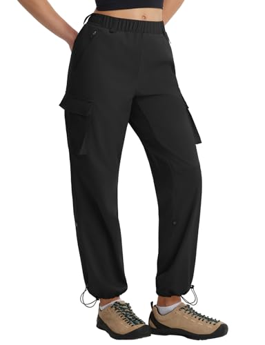 Women's Lightweight Water-Resistant Hiking Pants with Zippered Pockets - Quick Dry Cargo Trail Pants for Summer SPF