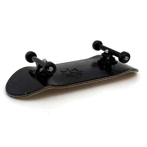Teak Tuning 34mm Prodigy Prolific Complete Fingerboard - All Blacks | 34mm x 97mm Handmade Wood Veneer Deck | Upgraded O-Ring Tuning | 100D Polyurethane Wheels | Steel Locknuts