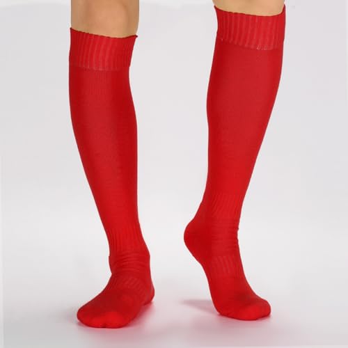 Kids Youth Baseball Socks Cushioned Sports Socks for Boys Girls Large Red