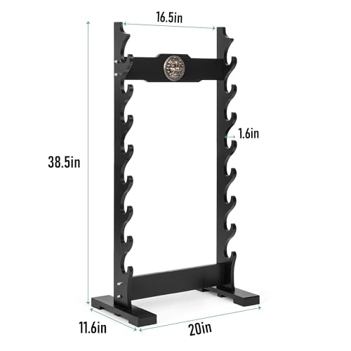 Lukar 8 Tier Floor Standing Sword Rack with Kylin Head Decoration - Samurai & Katana Display Stand