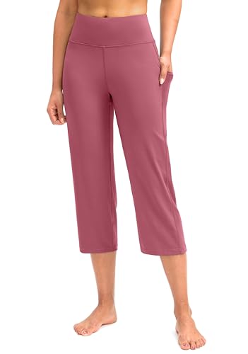 High Waist Capri Yoga Pants for Women with Pockets Tummy Control Crop Leggings - Briar Rose, XX-Large