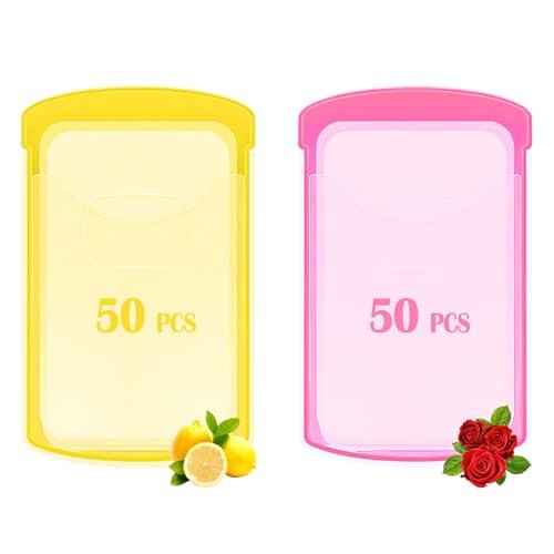 2 Boxs (100 Sheets) Hand Washing Soap Sheets for Outdoor Travel,Portable Camping Hand Soap,Hiking Washing Hand Bath Paper Soap for Travel,BBQ,Party,School,Girls(Yellow&Pink)