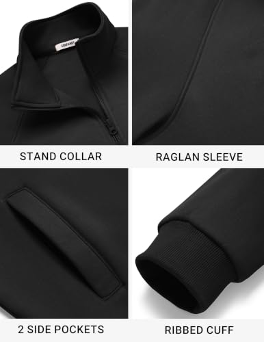 Men's Lightweight Fleece Lined Sweatshirt Zip Up Hoodie Jacket