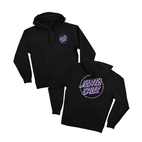 SANTA CRUZ Opus Dot P/O Hooded Relaxed Sweatshirt Black w/Diamond Foil Med Womens
