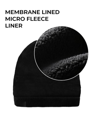 DexShell Waterproof Beanie Hat - Black Thermal Fleece-Lined Winter Cap