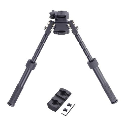 Tufok Adjustable Rifle Bipod - 4.75 to 9 Inch Adjustable M-LOK Bipod for Both M-Lok/Picatinny Rail System