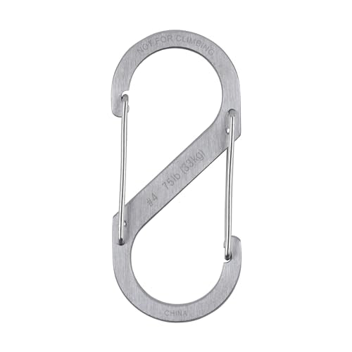 Nite Ize S-Biner Stainless Steel Dual Carabiner - Multi Purpose Dual Carabiner Clip - Great for Camping Supplies & Hiking Essentials - Secure Key Holder - Size 4 (5 Pack)