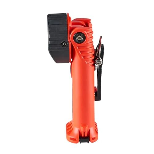 Streamlight 91800 Survivor Pivot 325-Lumen Right Angle Articulating Dual Beam Flashlight with Alkaline Batteries and Clip, Orange