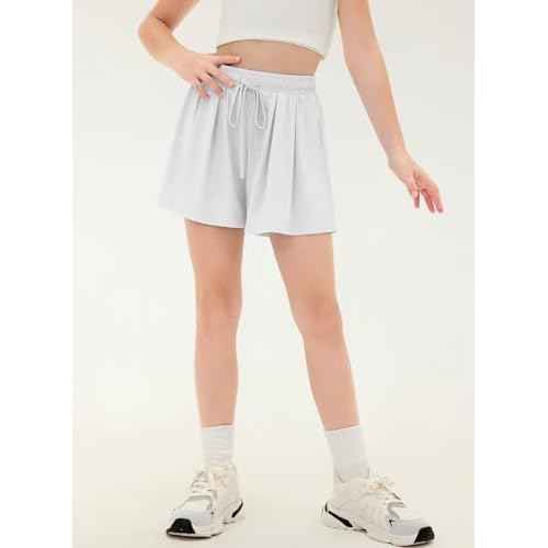 Girls Athletic Shorts UPF50+ Kids Flowy Butterfly Shorts with Pocket