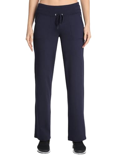 Danskin Women's Drawcord Athletic Pants - Large Midnight Navy