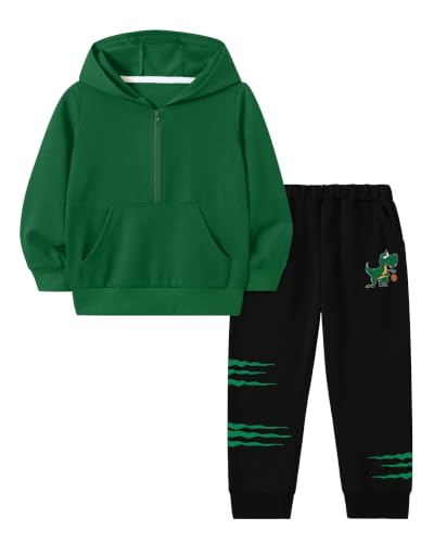 Toddler Boys Half Zip Hoodie and Sweatpants Set Winter Fall 2-7 Years