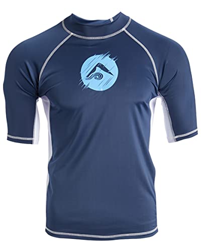 Men's Mercury Rashguard UPF 50+ Sun Protection Swim Shirt - Medium Dolphin Navy