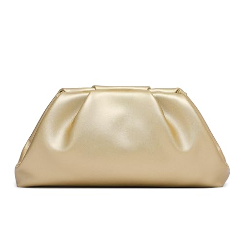 YUWITA Gold Soft PU Leather Clutch Purse for Women Evening Bag - Elegant & Luxurious