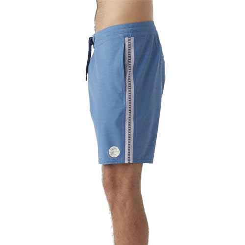 O'NEILL Men's 18 Inch Side Stripe Boardshorts - Quick Dry Swim Trunks for Men with Stretch Fabric and Pockets