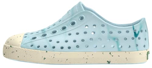Toddler Sneakers - Dawn Blue & Bone White Speckles - Native Shoes Jefferson Bloom Print Unisex Kids