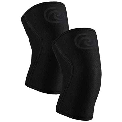 Rehband 7mm Power Max Knee Compression Sleeve for Strength Sports, Competition Grade, Neoprene Knee Sleeves for Bodybuilding & Heavy Powerlifting, Colour:Carbon/Black - 1 Pair, Size:Medium