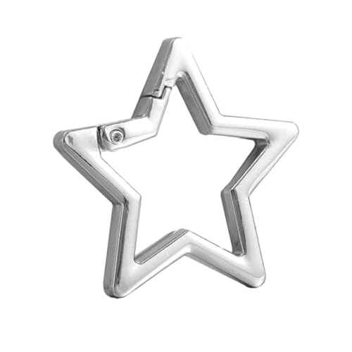 Star Shaped Stainless Steel Keychain Clip Carabiner Snap Hook Holder Carabiner Hook Clip Key Holder Carabiner Clip Keychain Carabiners for Keys and Wallet Accessory with Key Chain Rings