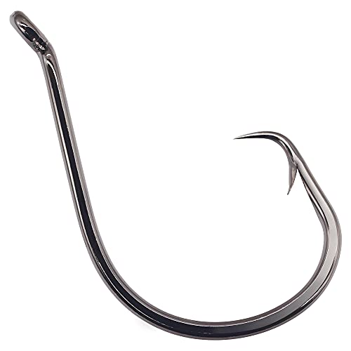 Octopus Circle Hooks Saltwater Fishing Hooks 50 Pack Black 8/0