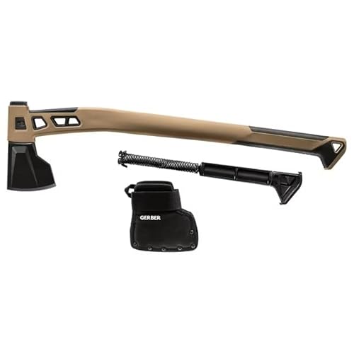 Gerber Gear Bushcraft Axe - Camping Survival Bushcraft Axe with Sheath - Features Hammerhead & Water-Resistant Compartments - Made in USA - Coyote Brown