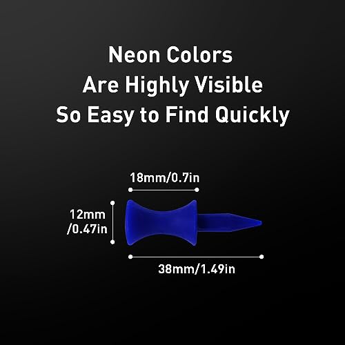 Plastic Golf Castle Tees 1 1/2 Inch Blue - 100 Pack, Durable & Highly Visible