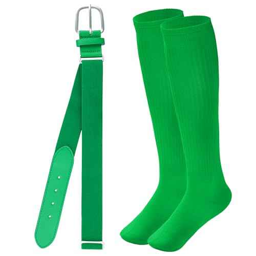 Dxhycc Baseball Socks and Belt Combo Set Adjustable Softball Baseball Socks and Elastic Waist Belt for Youth Adult