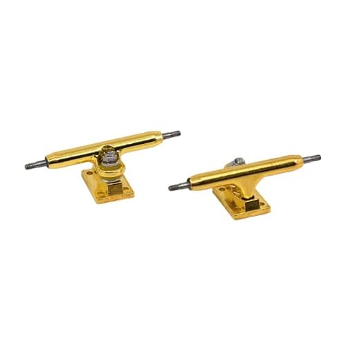 34mm Prodigy Gen2 Pro Fingerboard Trucks - Pro Style Base and Hanger with Custom Pivot Tuning and Pro Duro Bubble Bushings - Gold Colorway