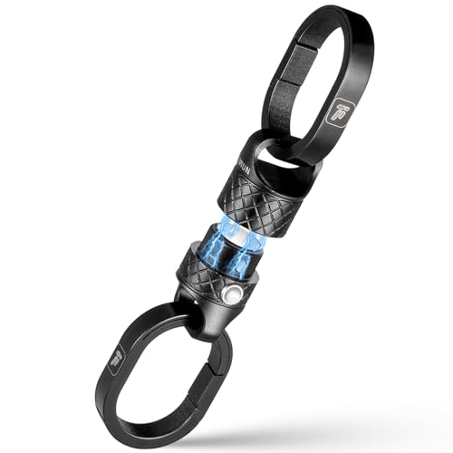 Glossy Black Quick Release Magnetic Keychain - Detachable Magnet Key Chain