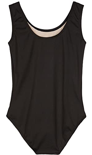 Girls Dance Leotard Bodysuit for Ballet, Gymnastics, Toddler & Kids - Black - Tank / 13-14 Years