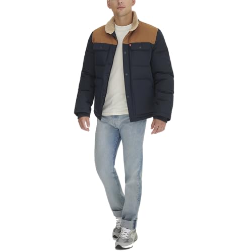 Levi's mens Woodsman Sherpa Collar Puffer Jacket (Regular and Big & Tall Sizes)