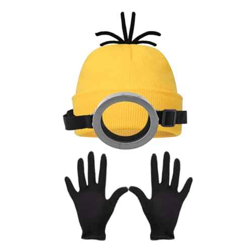 Halloween Costume Accessories Adults - Family Halloween Costumes, Goggles Glasses/Yellow Beanie/Gloves