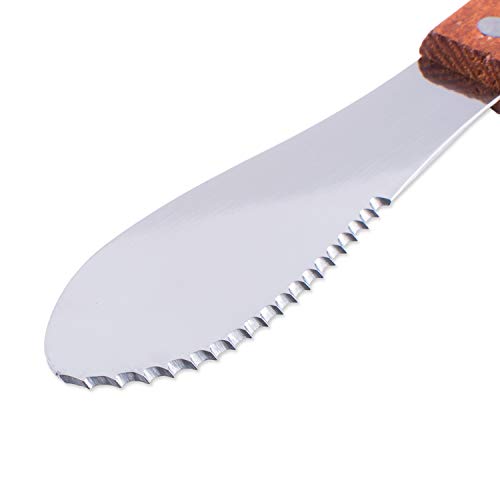 8-Inch Stainless Steel Sandwich Spreader Knives with Wood Handles - Pack of 4