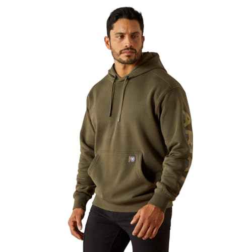 ARIAT mens Rebar Lightweight Logo Hoodie