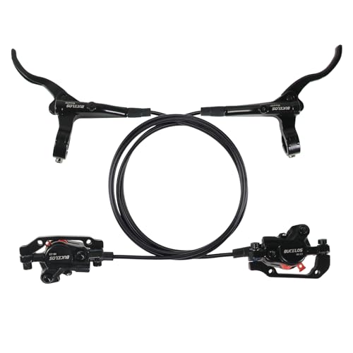 Mountain Bike Disc Brake Kit - Hydraulic Front+Rear with Aluminum Levers, 160mm Rotor, Universal IS/PM Adapter