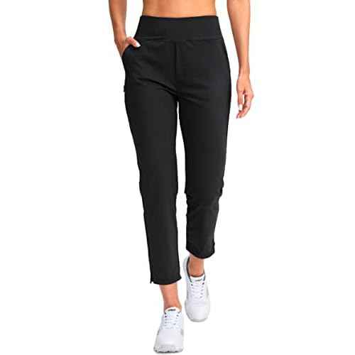 YYV Women's Golf Pants Stretch Work Ankle Pants High Waist Dress Pants with Pockets for Yoga Business Travel Casual
