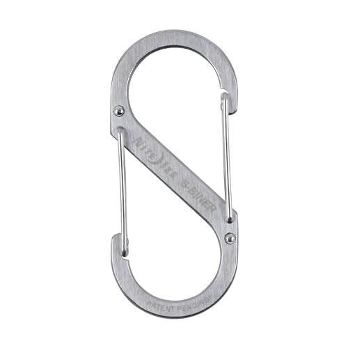 Nite Ize S-Biner Stainless Steel Dual Carabiner - Multi Purpose Dual Carabiner Clip - Great for Camping Supplies & Hiking Essentials - Secure Key Holder - Size 4 (5 Pack)