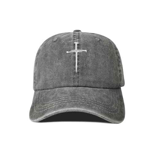 Hepandy Embroidered Three Nails Cross Baseball Hats for Women & Men