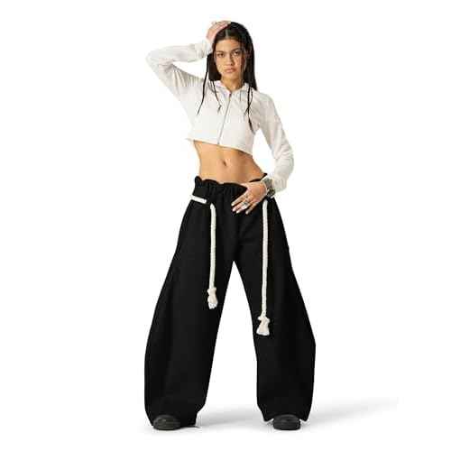 Aelfric Eden Super Baggy Barrel Sweatpants Wide Leg Pants for Women Men Casual Elastic Waist Unisex Lantern Trouser Pants