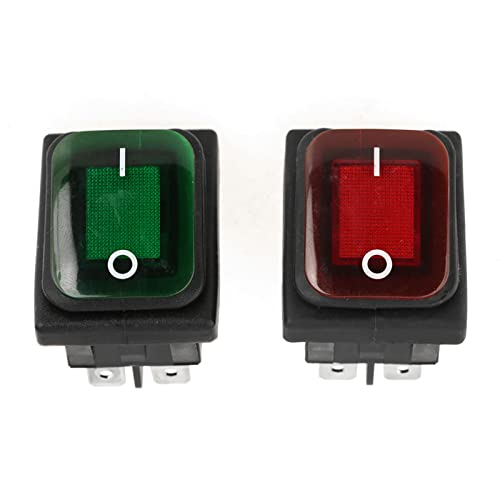 4 Pcs Marine Rocker Light Switch 4-Pin 2-Position ON/OFF with Indicator 220V