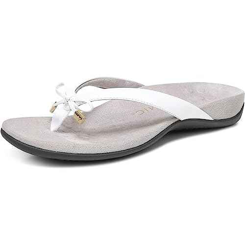 Vionic Women's Rest Bella Toe Post Sandal- Supportive Ladies Orthotic Sandals that include Three Zone Comfort with Arch Support- Flip Flop for Ladies, Medium and Wide Width Size 5-12