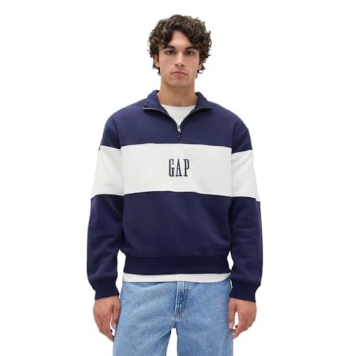 GAP Men's Logo Half Zip Drawstring Fleece
