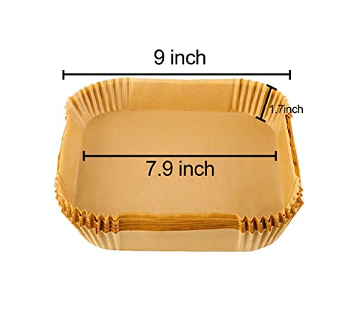 7.9 Inch Non-Stick Disposable Air Fryer Liners - 100 Pcs for Square Basket
